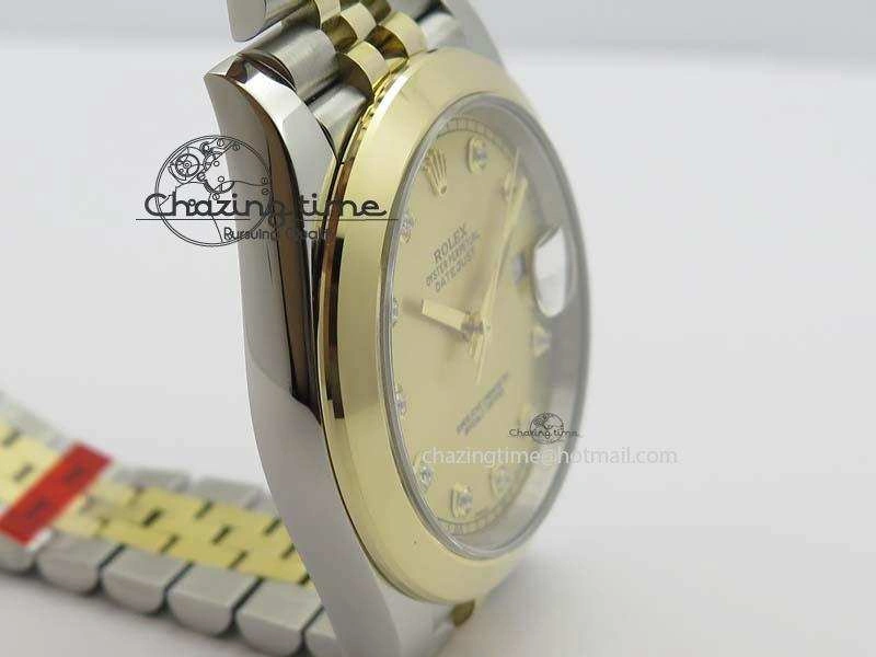 DateJust 41mm 126333 Noob 1:1 Best Edition YG Wrapped YG Dial Diamond On SS YG Jubilee Bracelet A3235