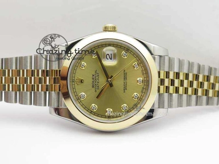 DateJust 41mm 126333 Noob 1:1 Best Edition YG Wrapped YG Dial Diamond On SS YG Jubilee Bracelet A3235