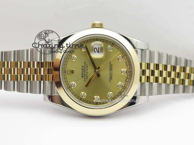 DateJust 41mm 126333 Noob 1:1 Best Edition YG Wrapped YG Dial Diamond On SS YG Jubilee Bracelet A3235