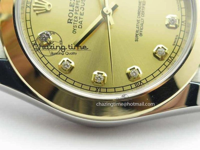 DateJust 41mm 126333 Noob 1:1 Best Edition YG Wrapped YG Dial Diamond On SS YG Jubilee Bracelet A3235