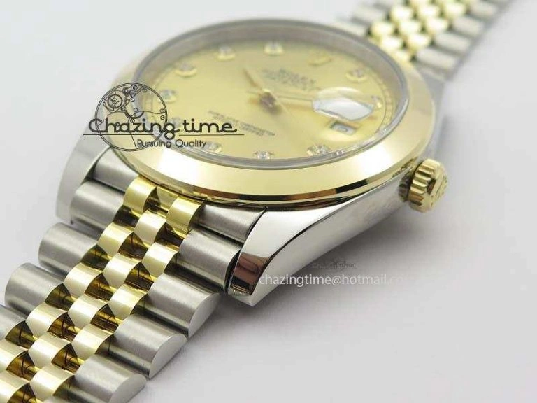 DateJust 41mm 126333 Noob 1:1 Best Edition YG Wrapped YG Dial Diamond On SS YG Jubilee Bracelet A3235