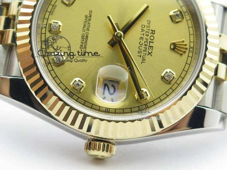DateJust 41mm 126333 Noob 1:1 Best Edition YG Wrapped YG Dial Diamond On SS YG Jubilee Bracelet A3235