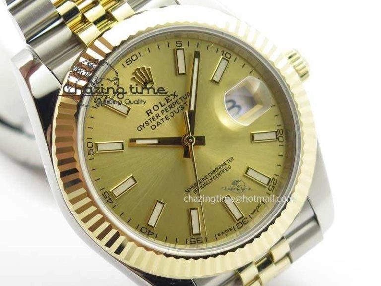 DateJust 41mm 126333 Noob 1:1 Best Edition YG Wrapped YG Dial On SS YG Jubilee Bracelet A3235