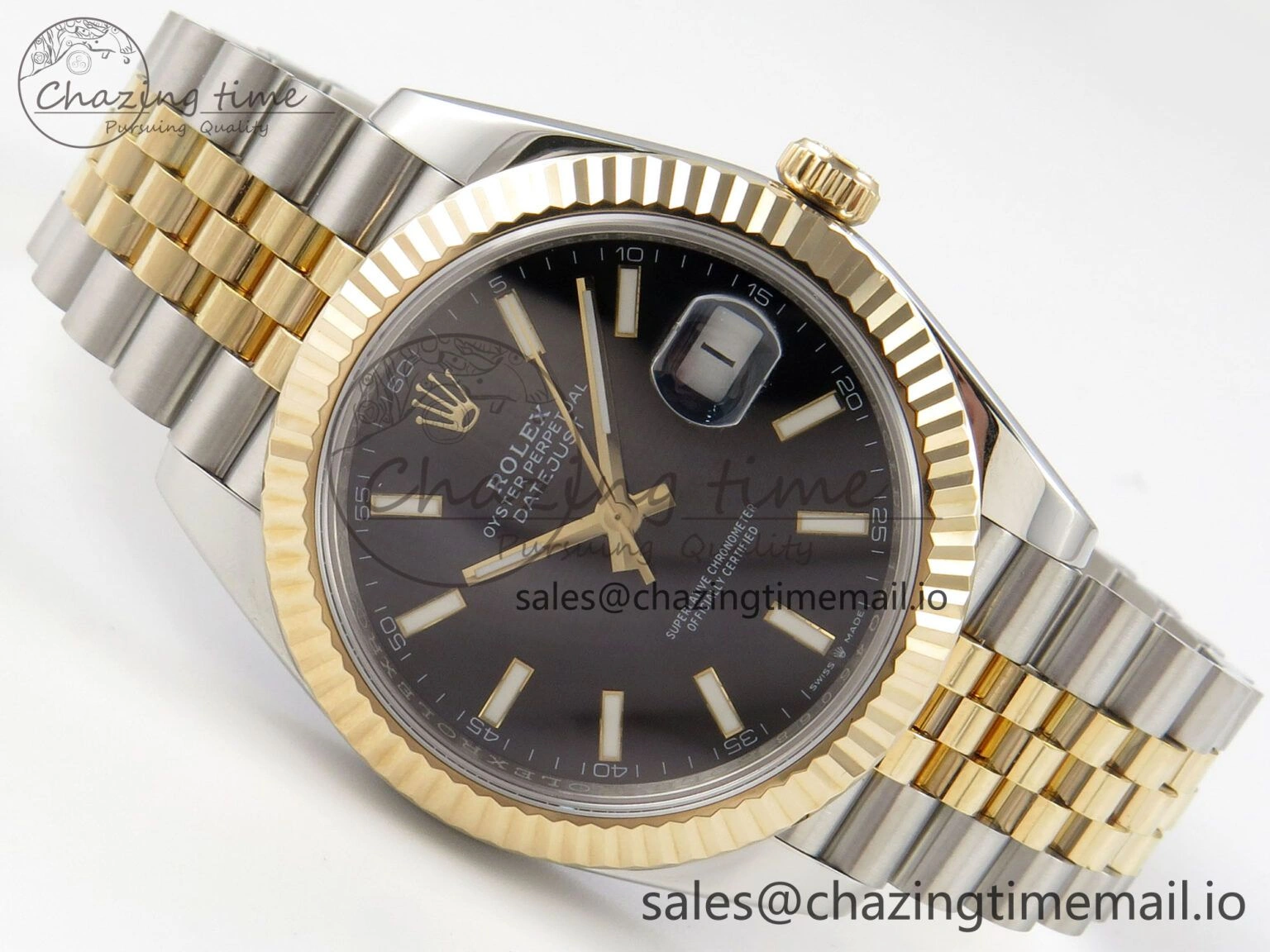 DateJust 41mm 126333 SS YG 3EF 1:1 Best Edition Black Dial on SS Jubilee Bracelet A3235