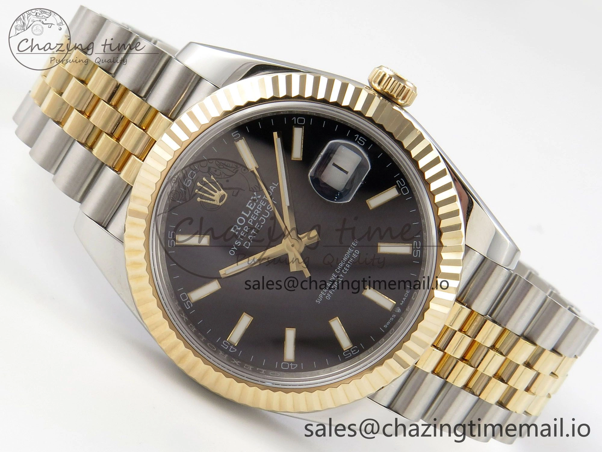 DateJust 41mm 126333 SS YG 3EF 1:1 Best Edition Black Dial on SS Jubilee Bracelet A3235