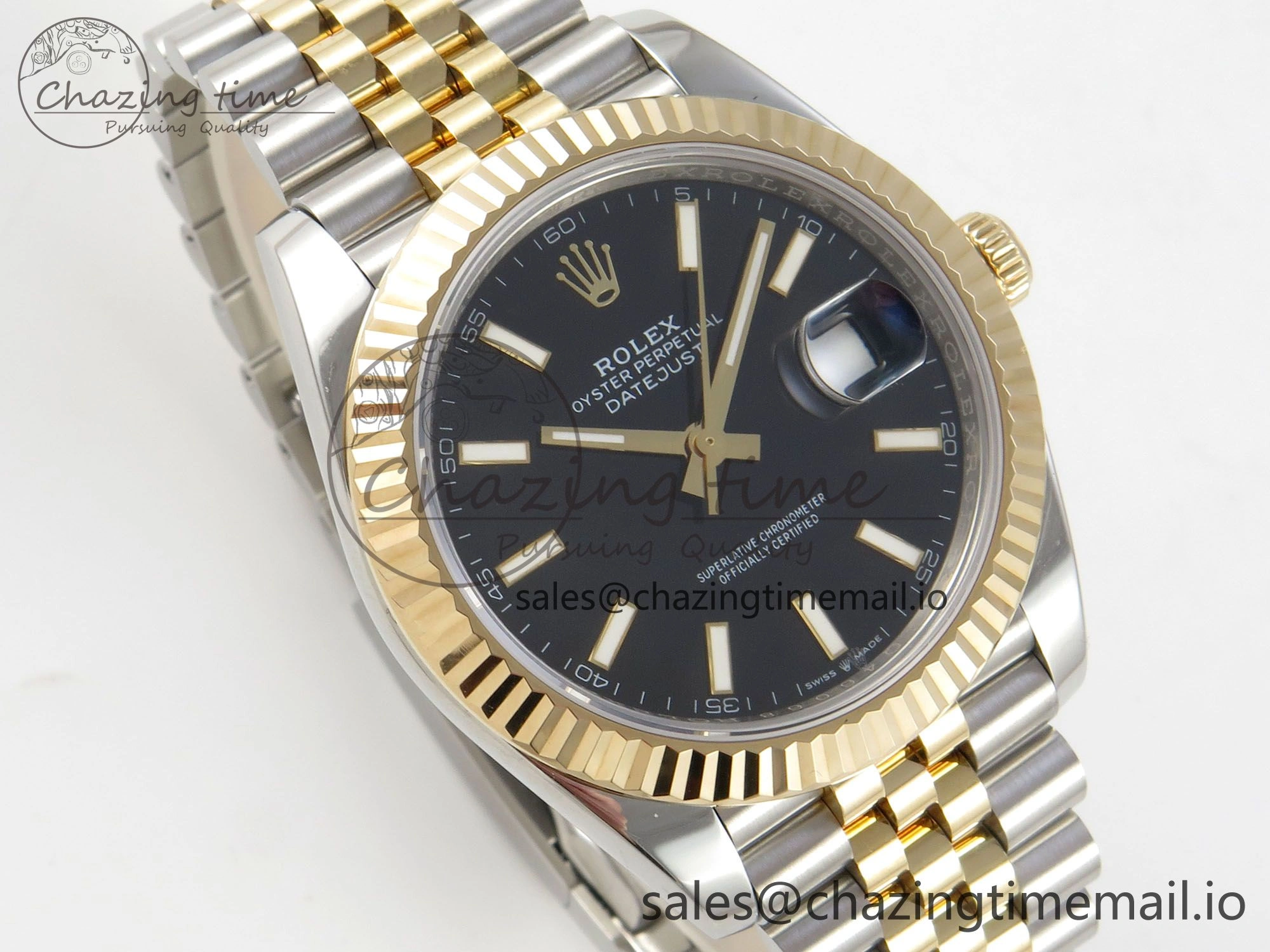DateJust 41mm 126333 SS YG 3EF 1:1 Best Edition Black Dial on SS Jubilee Bracelet A3235