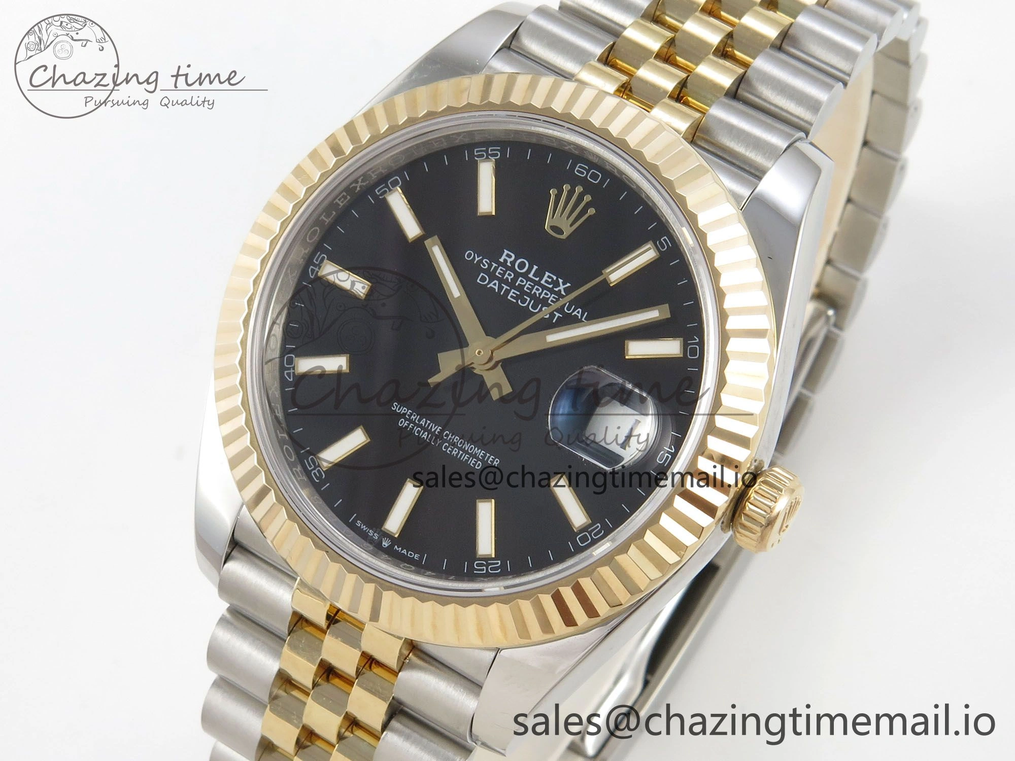 DateJust 41mm 126333 SS YG 3EF 1:1 Best Edition Black Dial on SS Jubilee Bracelet A3235