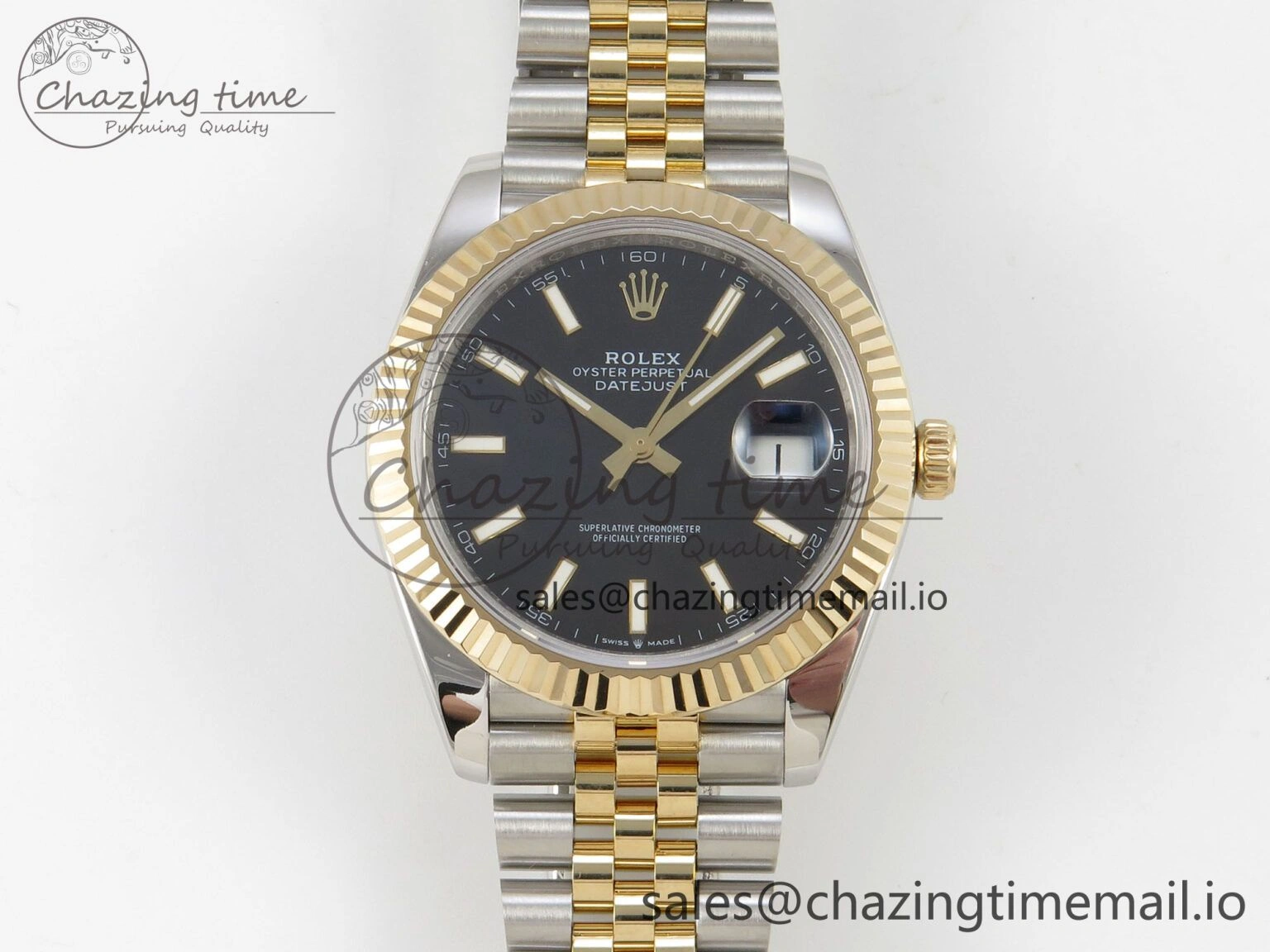 DateJust 41mm 126333 SS YG 3EF 1:1 Best Edition Black Dial on SS Jubilee Bracelet A3235