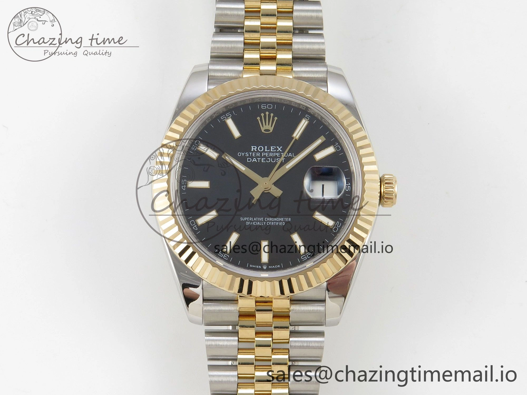 DateJust 41mm 126333 SS YG 3EF 1:1 Best Edition Black Dial on SS Jubilee Bracelet A3235