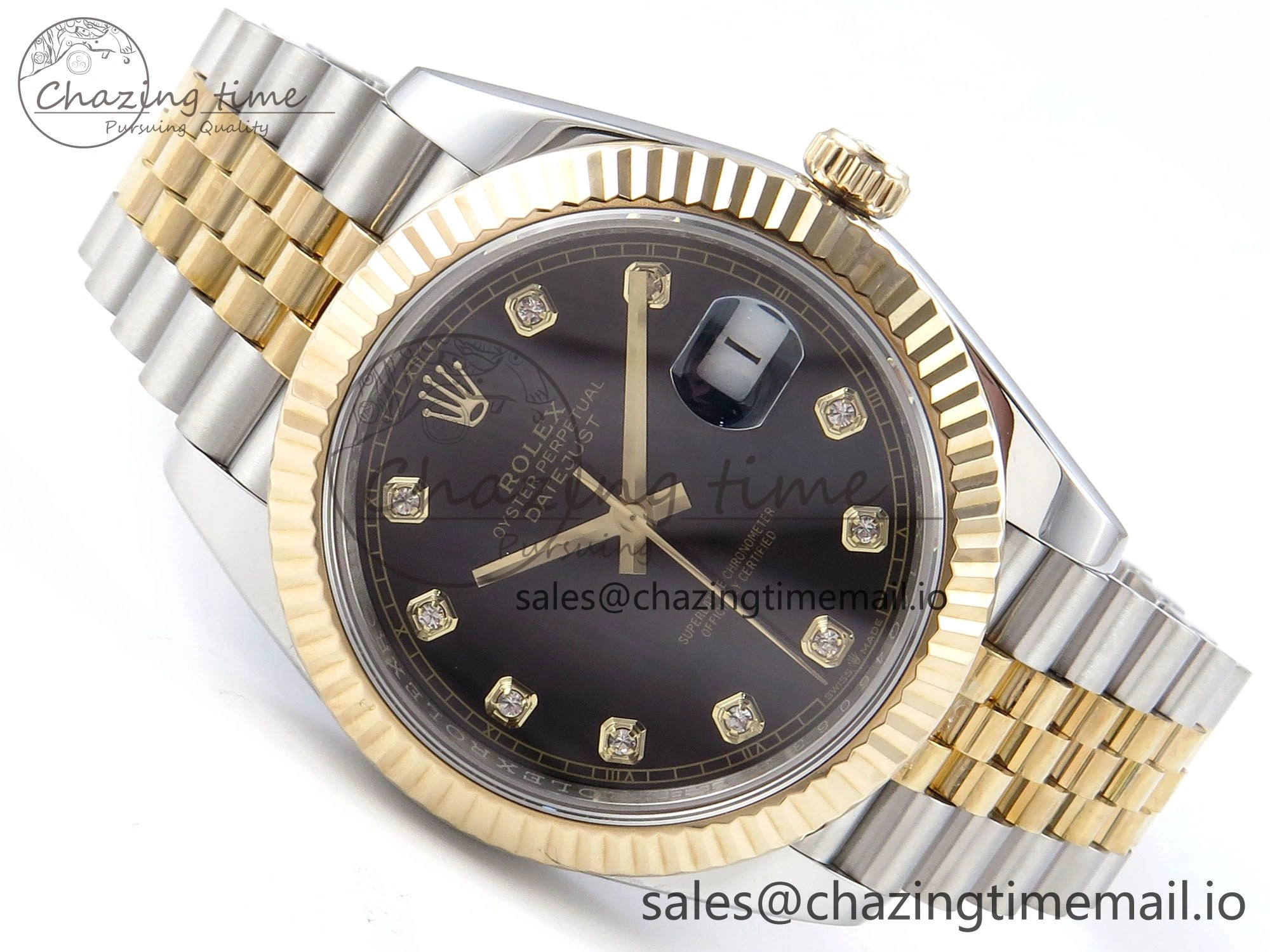 DateJust 41mm 126333 SS YG 3EF 1:1 Best Edition Black Diamond Dial on SS YG Jubilee Bracelet SA3235