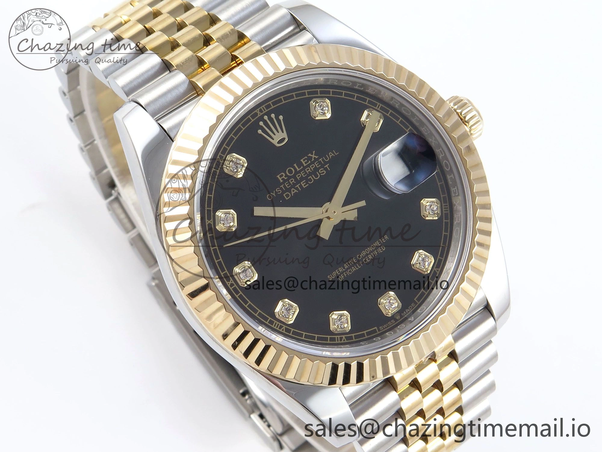 DateJust 41mm 126333 SS YG 3EF 1:1 Best Edition Black Diamond Dial on SS YG Jubilee Bracelet SA3235