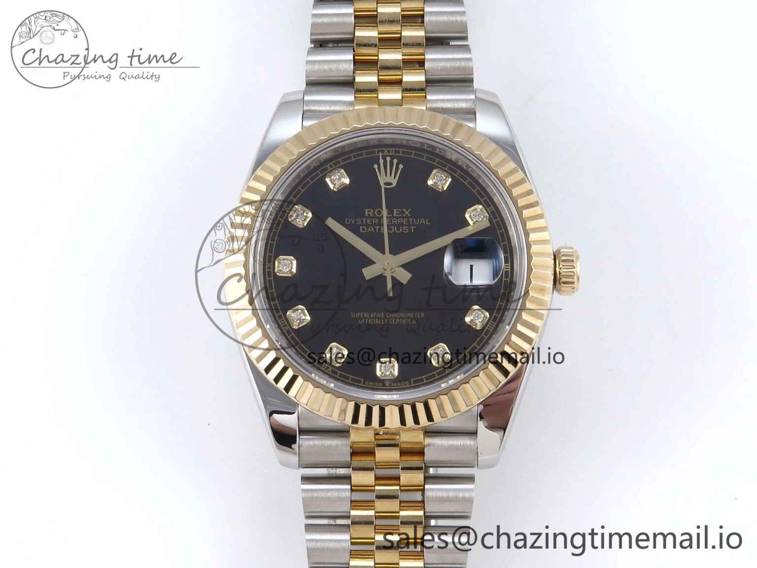 DateJust 41mm 126333 SS YG 3EF 1:1 Best Edition Black Diamond Dial on SS YG Jubilee Bracelet SA3235
