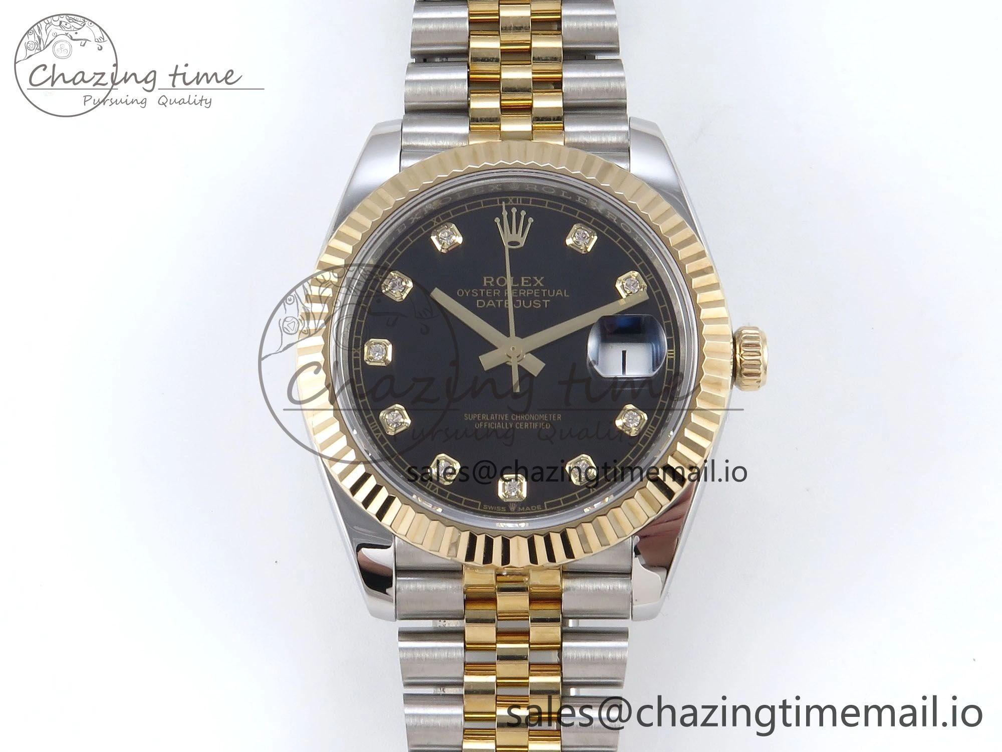 DateJust 41mm 126333 SS YG 3EF 1:1 Best Edition Black Diamond Dial on SS YG Jubilee Bracelet SA3235