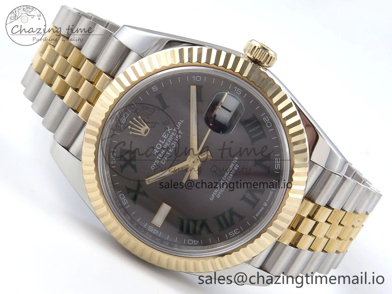 DateJust 41mm 126333 SS YG 3EF 1:1 Best Edition Gray Roman Dial on SS YG Jubilee Bracelet SA3235