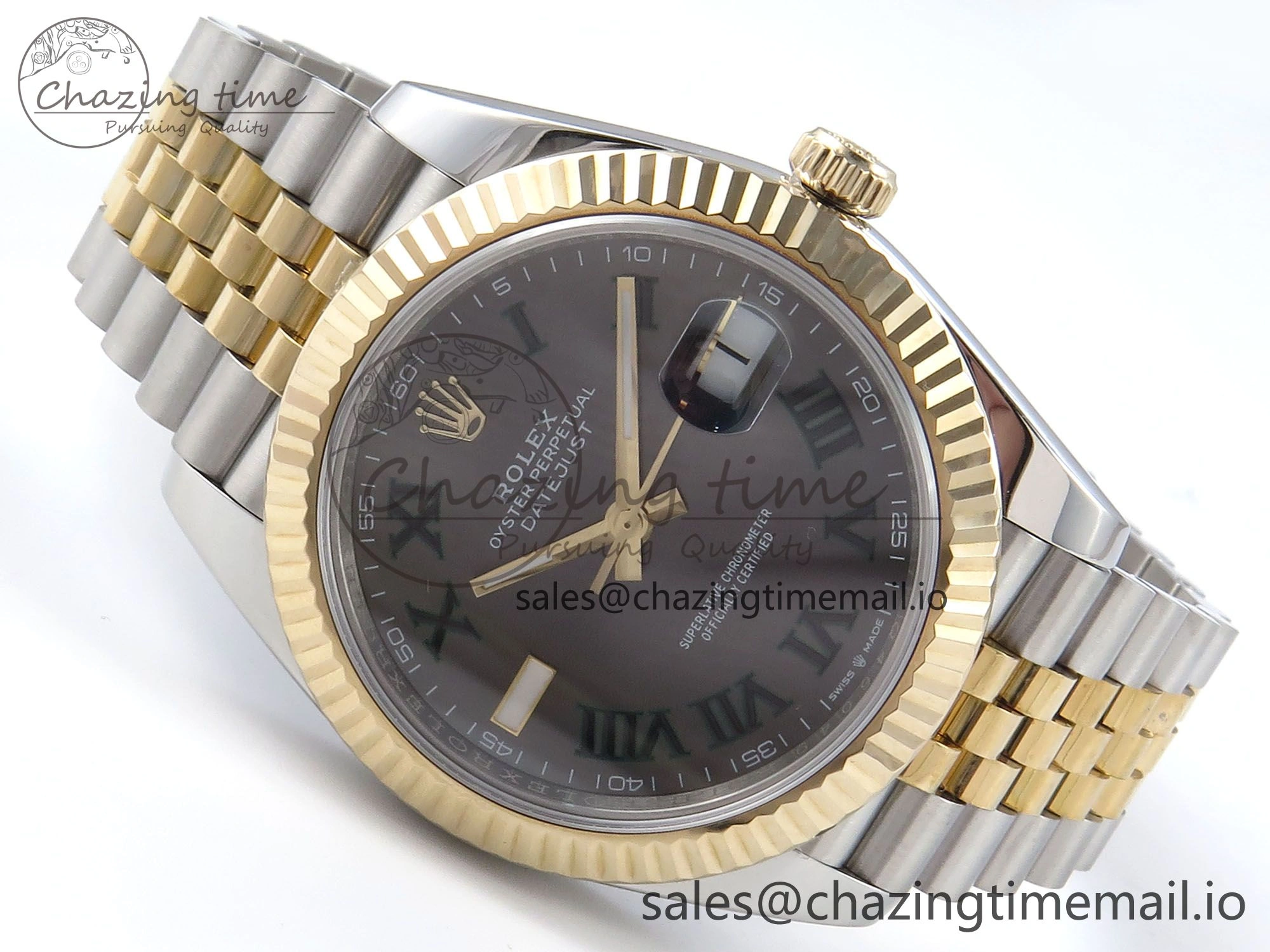 DateJust 41mm 126333 SS YG 3EF 1:1 Best Edition Gray Roman Dial on SS YG Jubilee Bracelet SA3235