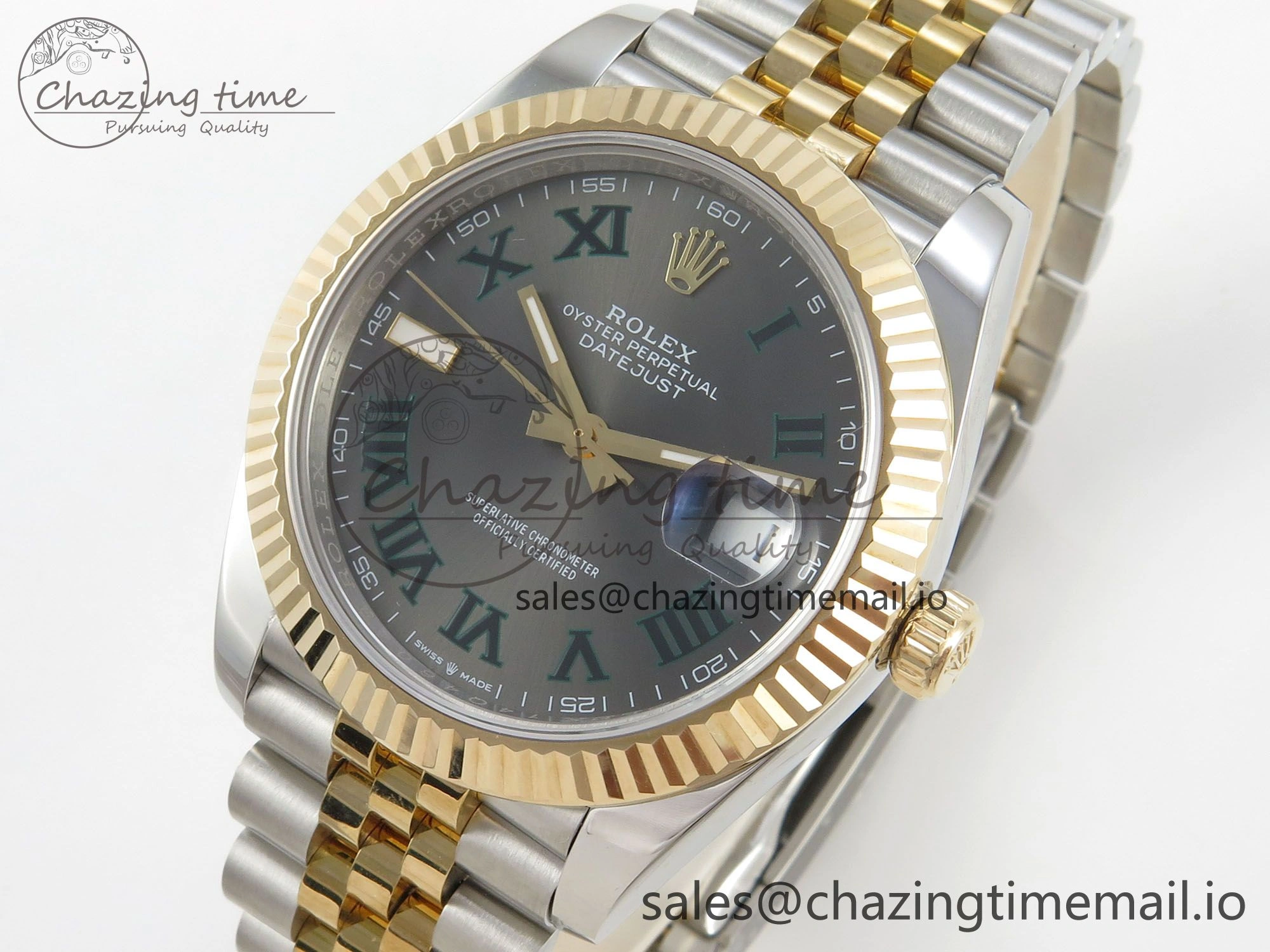 DateJust 41mm 126333 SS YG 3EF 1:1 Best Edition Gray Roman Dial on SS YG Jubilee Bracelet SA3235