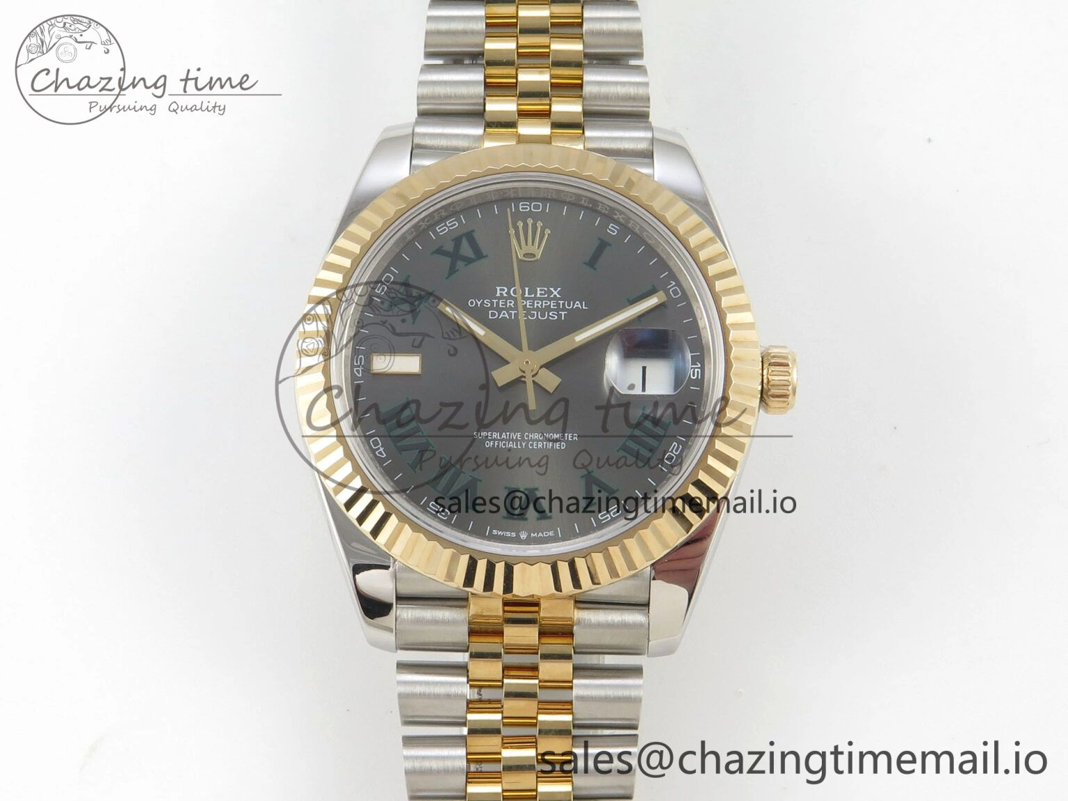 DateJust 41mm 126333 SS YG 3EF 1:1 Best Edition Gray Roman Dial on SS YG Jubilee Bracelet SA3235