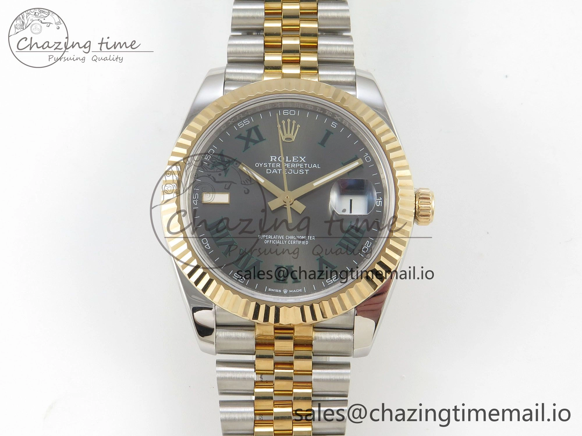 DateJust 41mm 126333 SS YG 3EF 1:1 Best Edition Gray Roman Dial on SS YG Jubilee Bracelet SA3235