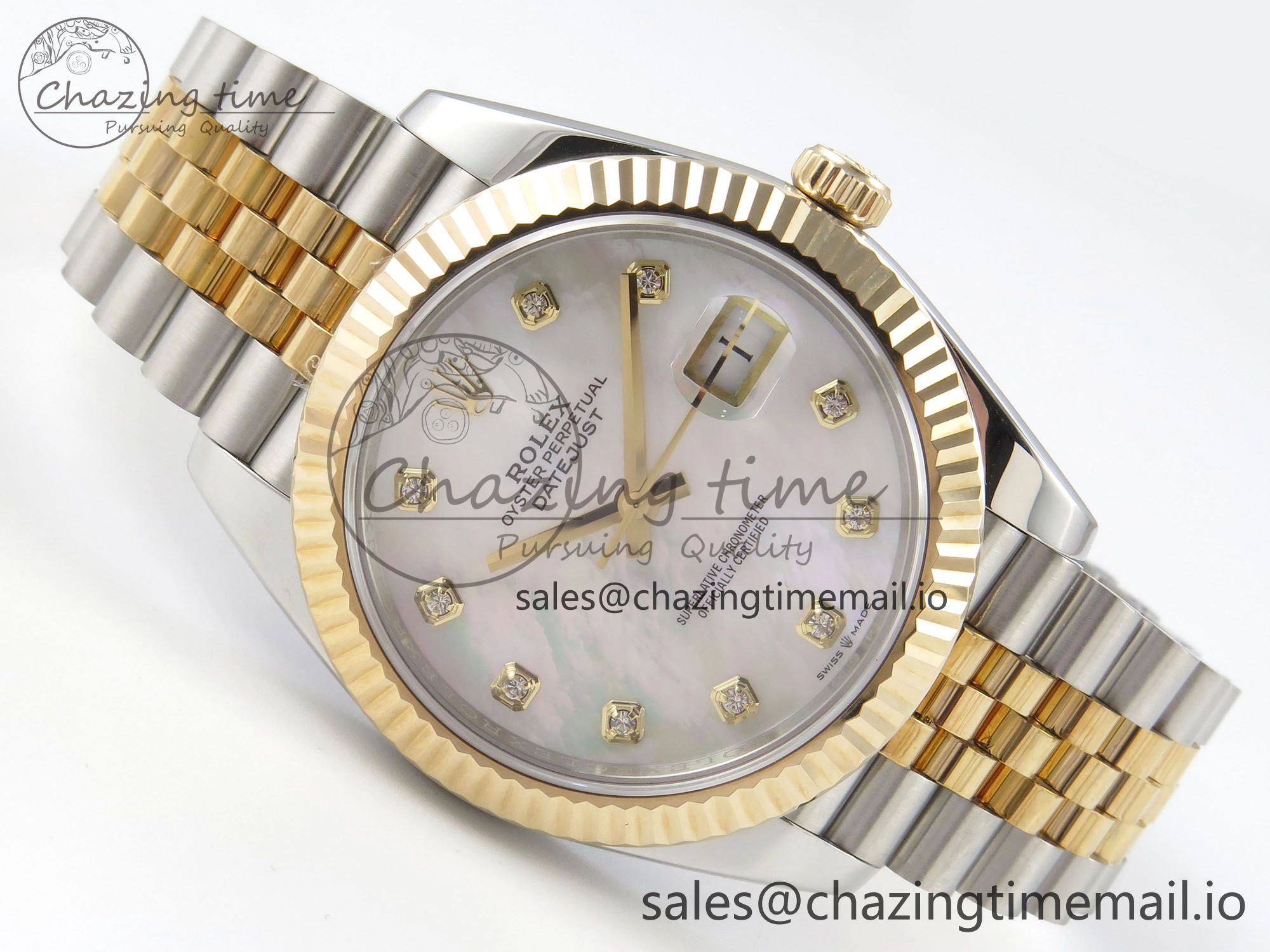 DateJust 41mm 126333 SS YG 3EF 1:1 Best Edition White MOP Diamond Dial on SS YG Jubilee Bracelet SA3235