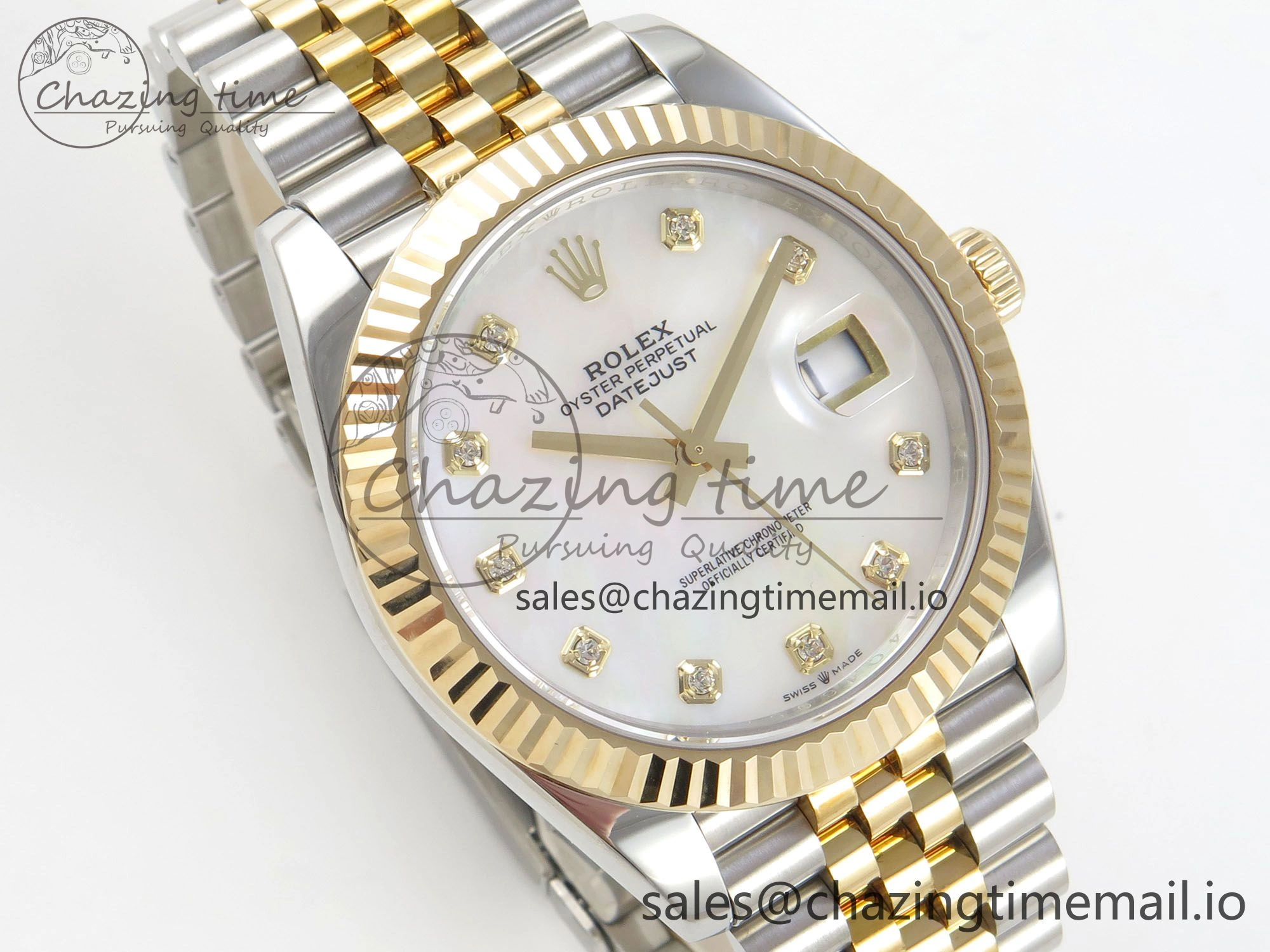 DateJust 41mm 126333 SS YG 3EF 1:1 Best Edition White MOP Diamond Dial on SS YG Jubilee Bracelet SA3235