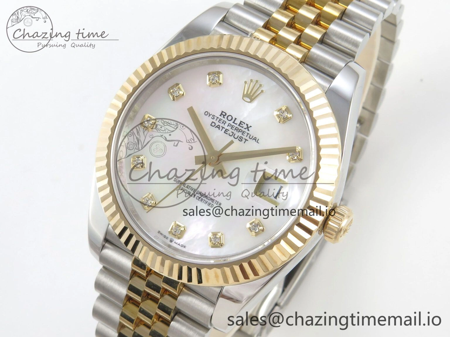 DateJust 41mm 126333 SS YG 3EF 1:1 Best Edition White MOP Diamond Dial on SS YG Jubilee Bracelet SA3235