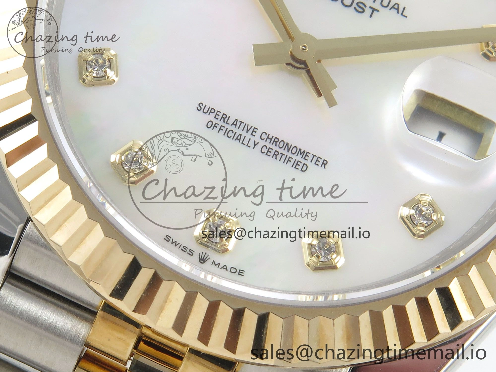 DateJust 41mm 126333 SS YG 3EF 1:1 Best Edition White MOP Diamond Dial on SS YG Jubilee Bracelet SA3235