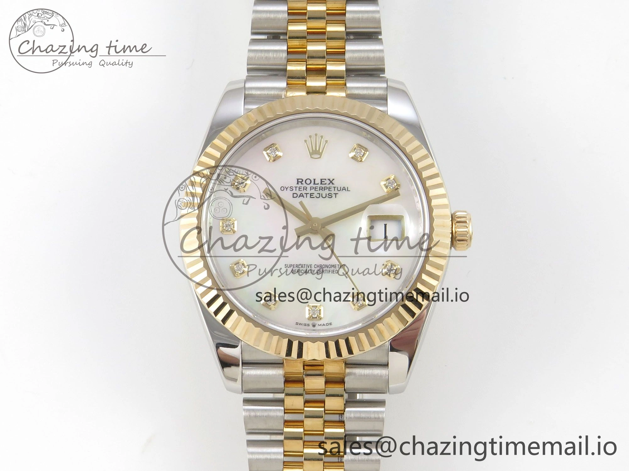 DateJust 41mm 126333 SS YG 3EF 1:1 Best Edition White MOP Diamond Dial on SS YG Jubilee Bracelet SA3235
