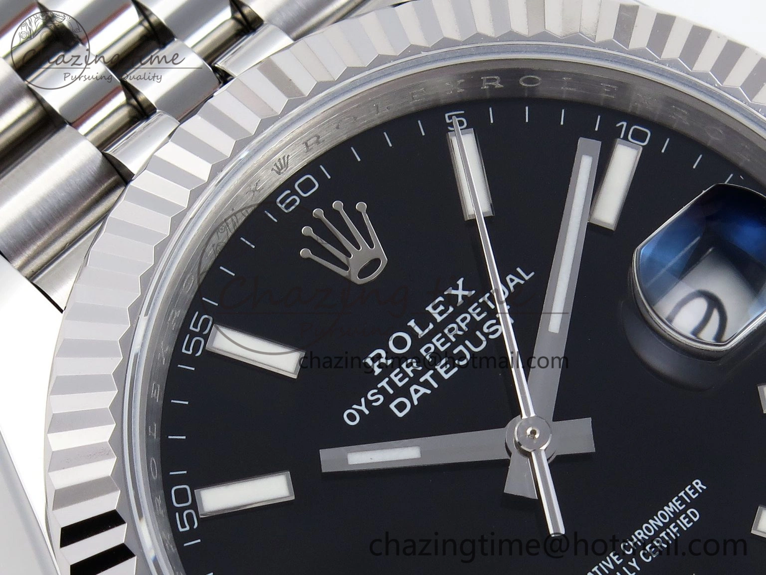 DateJust 41mm 126334 904 SS ARF 1:1 Best Edition Black Dial Sticks Markers on Jubilee Bracelet SH3235