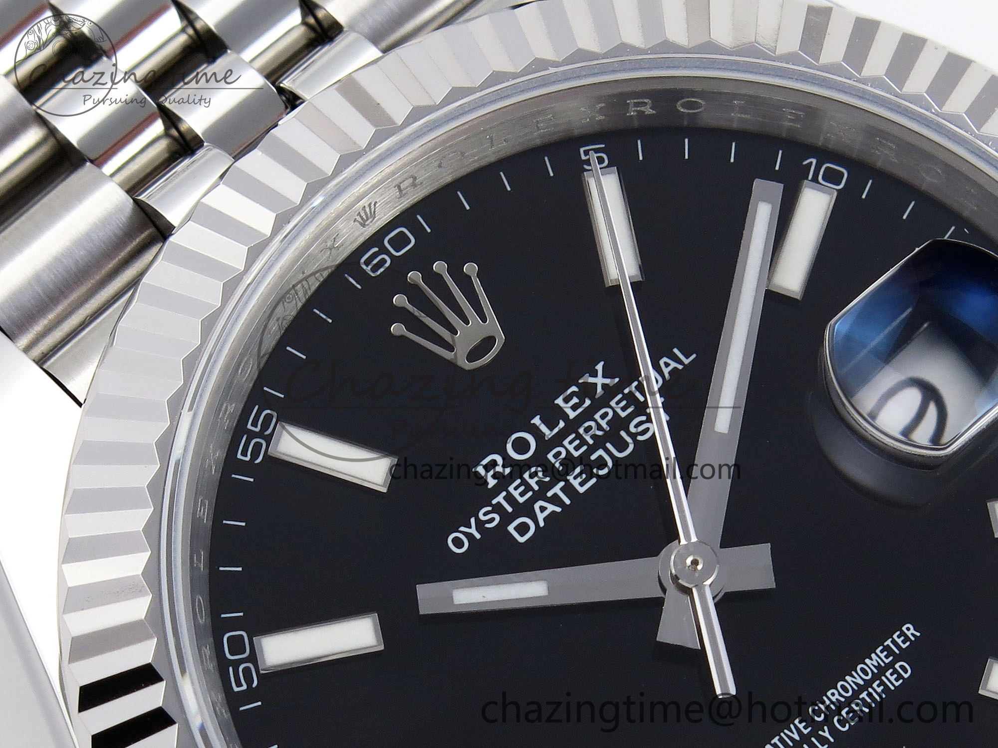 DateJust 41mm 126334 904 SS ARF 1:1 Best Edition Black Dial Sticks Markers on Jubilee Bracelet SH3235