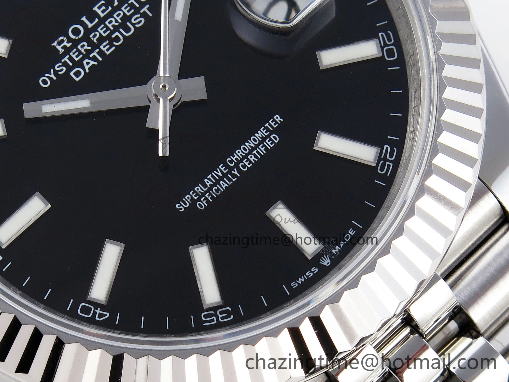 DateJust 41mm 126334 904 SS ARF 1:1 Best Edition Black Dial Sticks Markers on Jubilee Bracelet SH3235