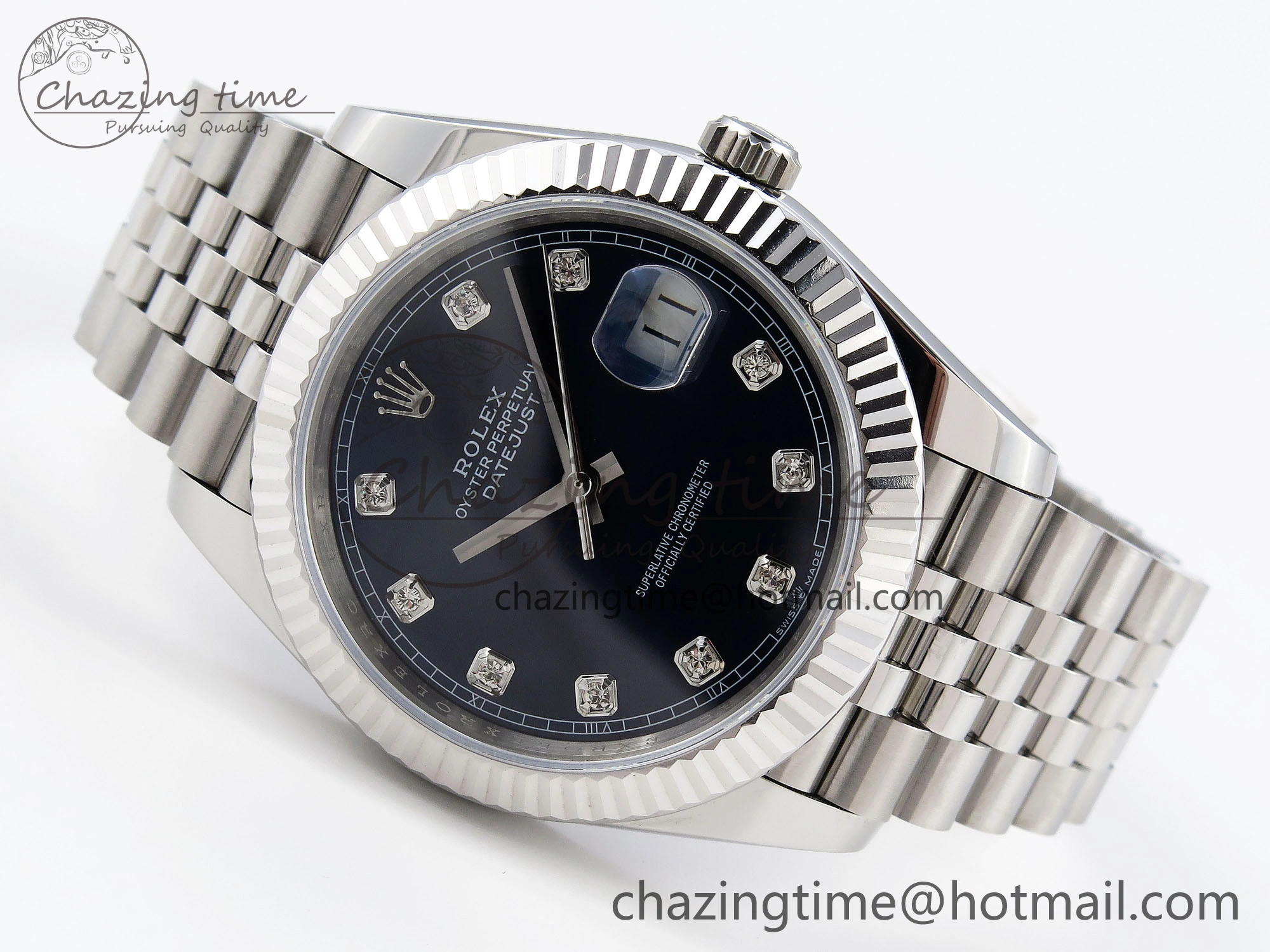 DateJust 41mm 126334 904 SS ARF 1:1 Best Edition Blue Dial Diamonds Markers on Jubilee Bracelet SH3235