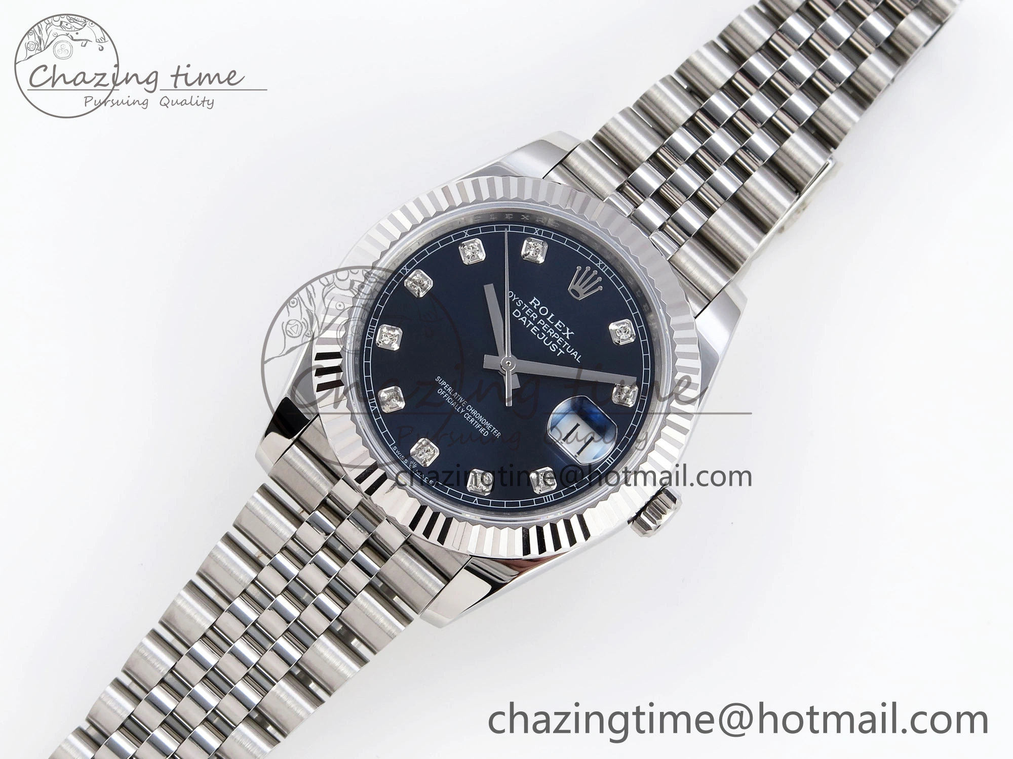 DateJust 41mm 126334 904 SS ARF 1:1 Best Edition Blue Dial Diamonds Markers on Jubilee Bracelet SH3235