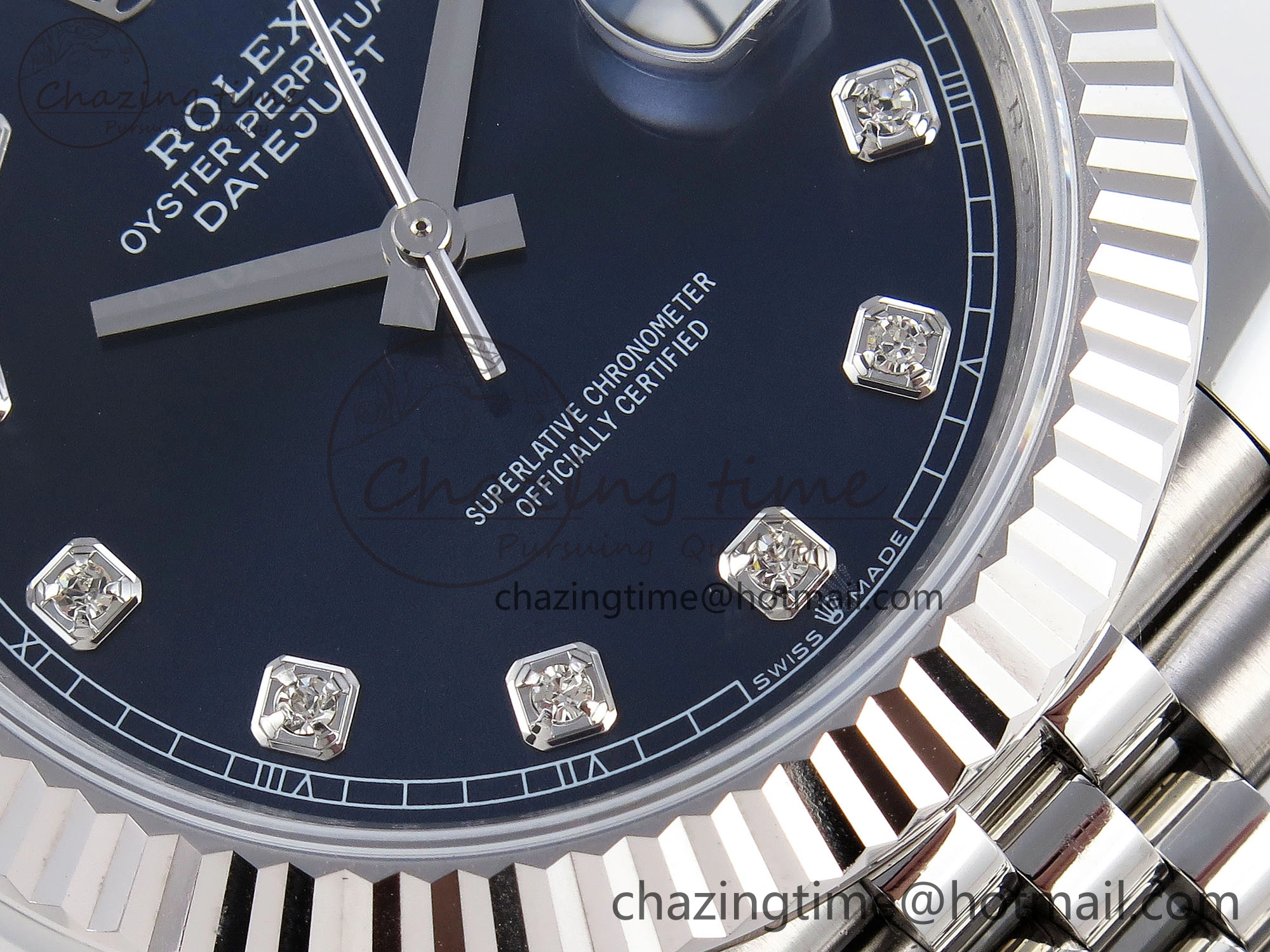 DateJust 41mm 126334 904 SS ARF 1:1 Best Edition Blue Dial Diamonds Markers on Jubilee Bracelet SH3235
