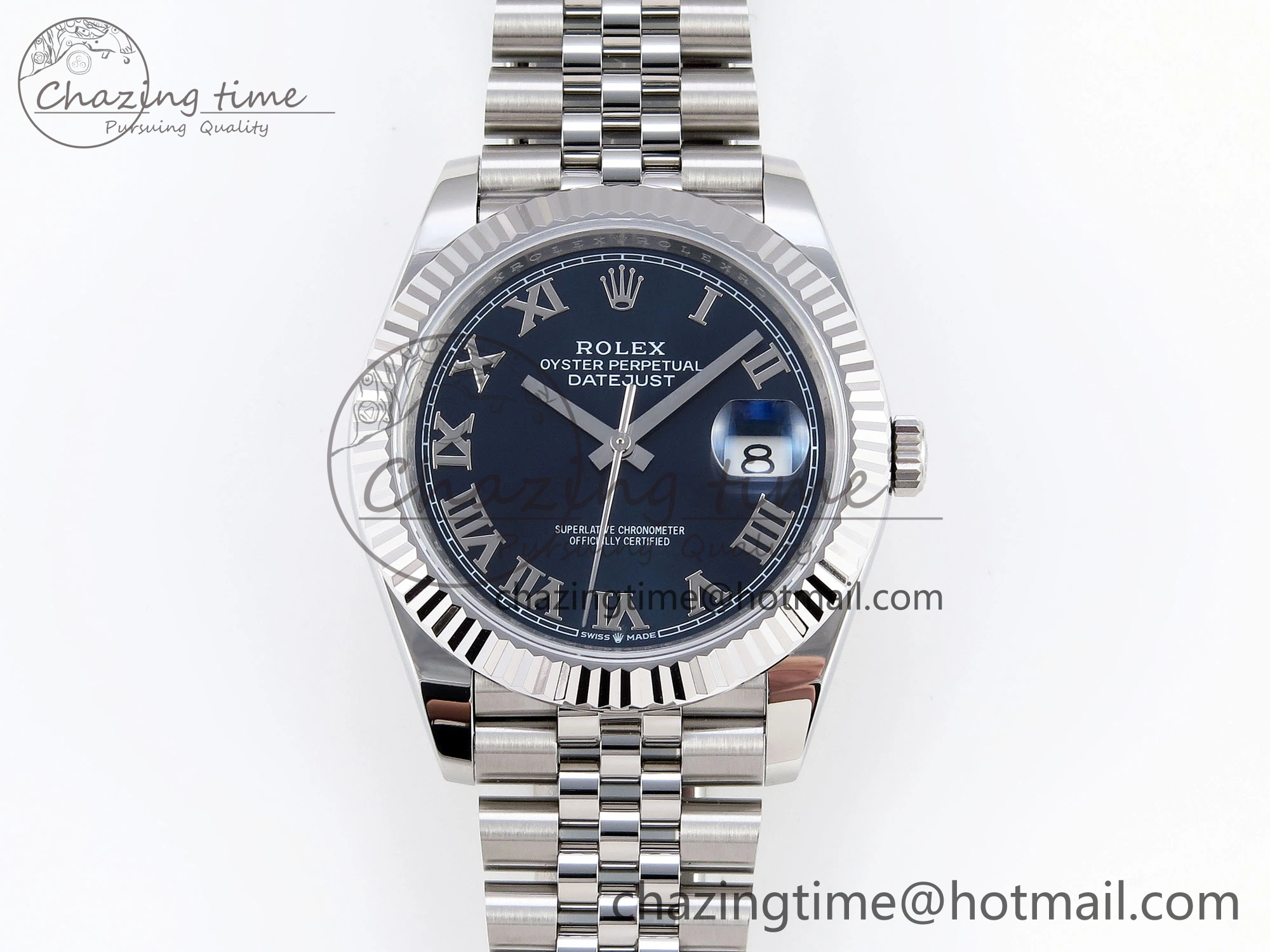 DateJust 41mm 126334 904 SS ARF 1:1 Best Edition Blue Dial Roman Markers on Jubilee Bracelet SH3235