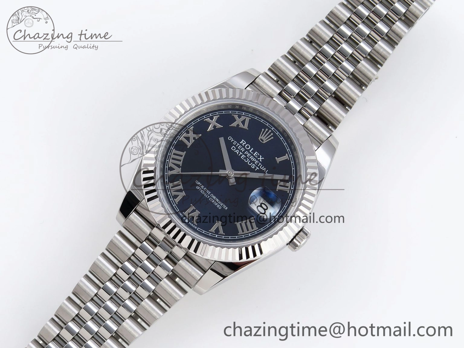 DateJust 41mm 126334 904 SS ARF 1:1 Best Edition Blue Dial Roman Markers on Jubilee Bracelet SH3235