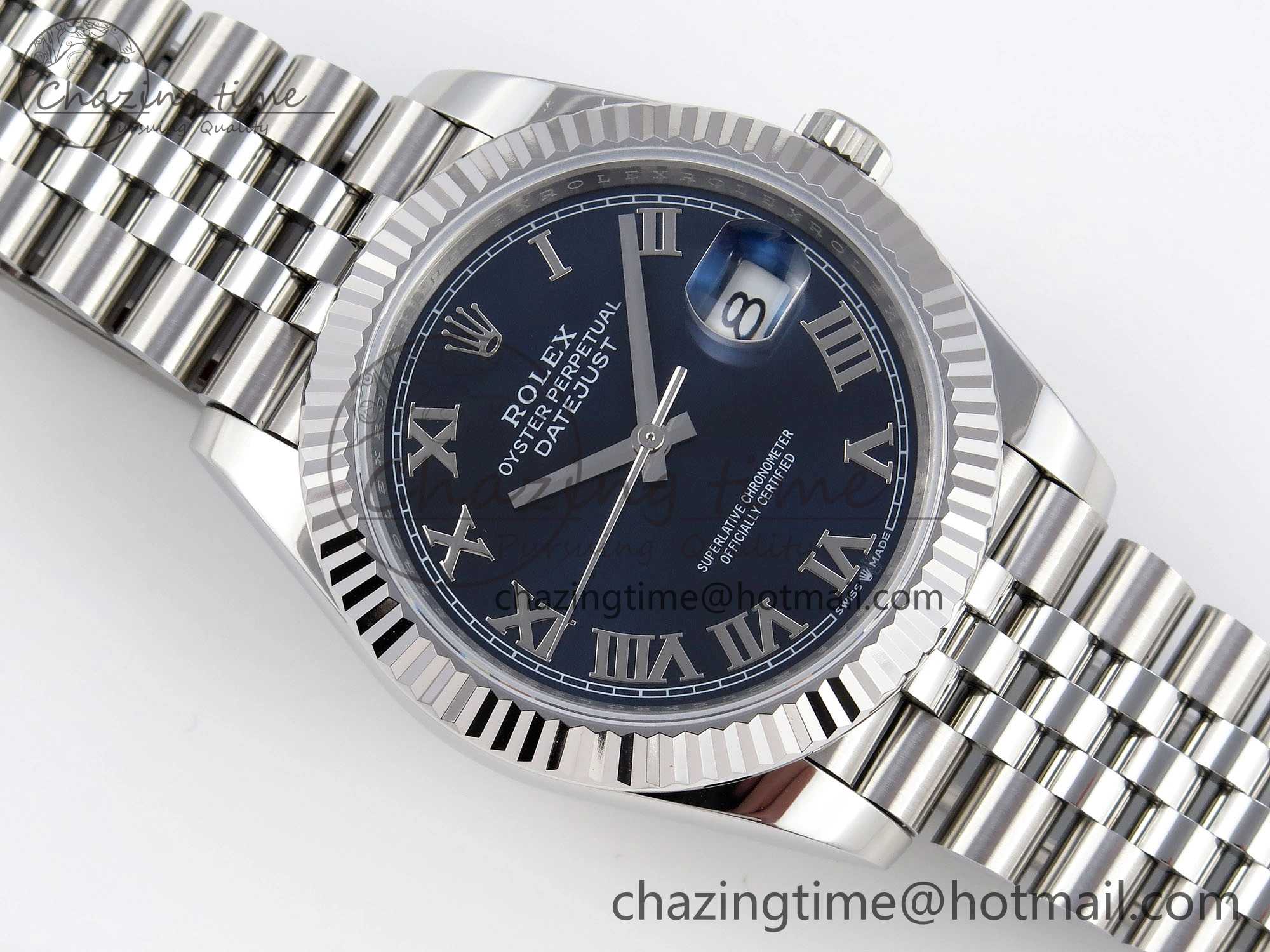 DateJust 41mm 126334 904 SS ARF 1:1 Best Edition Blue Dial Roman Markers on Jubilee Bracelet SH3235