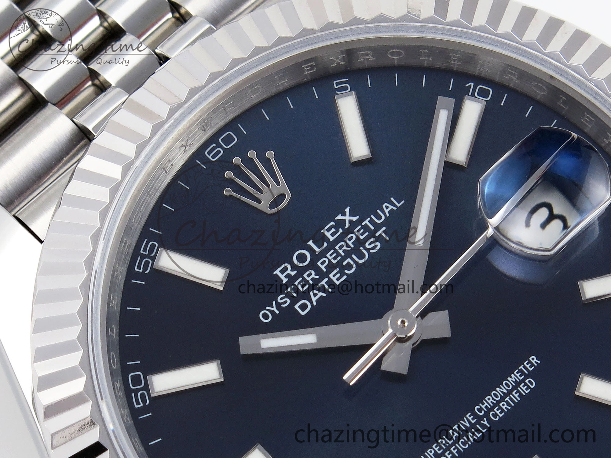 DateJust 41mm 126334 904 SS ARF 1:1 Best Edition Blue Dial Sticks Markers on Jubilee Bracelet SH3235