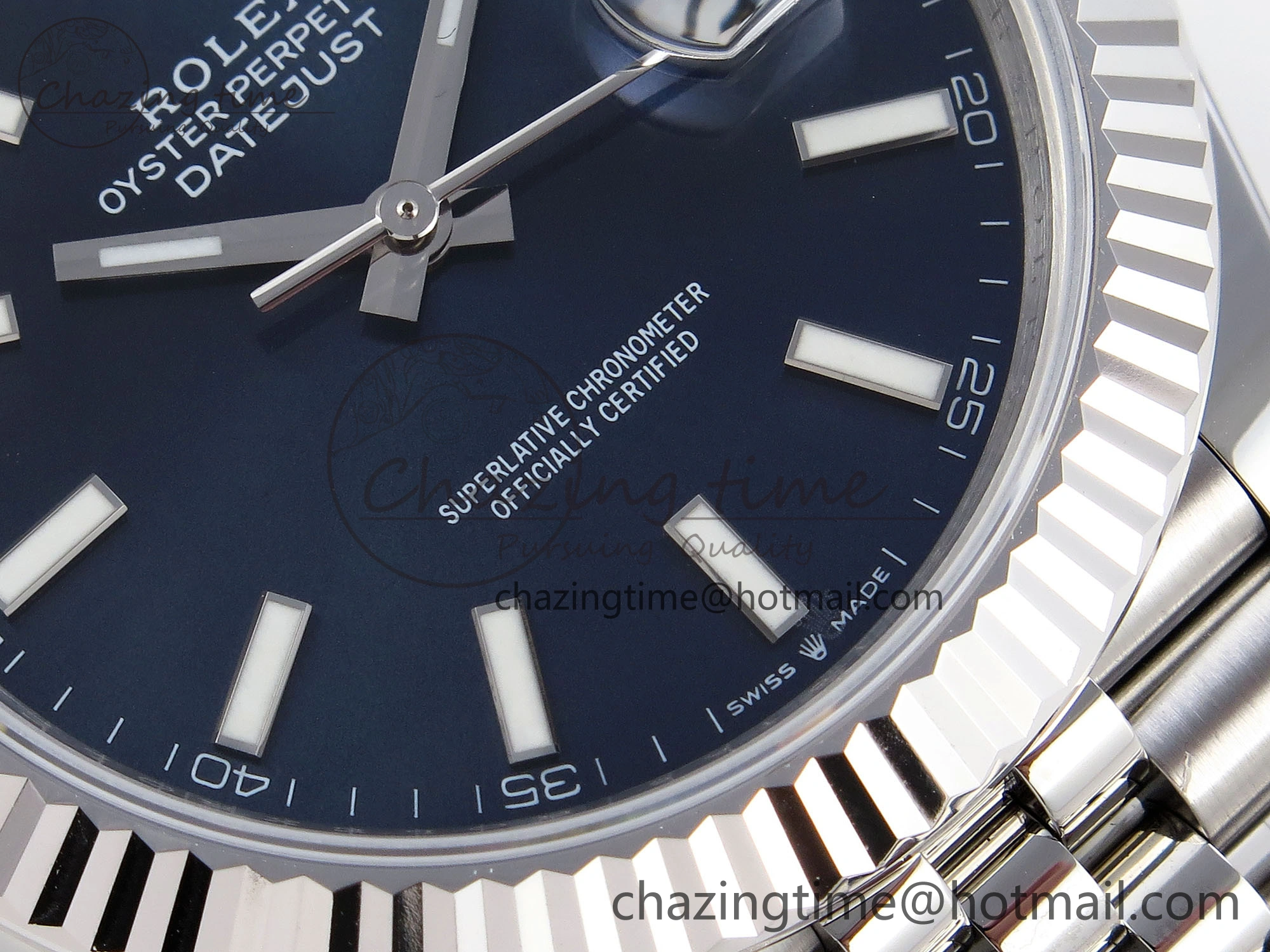 DateJust 41mm 126334 904 SS ARF 1:1 Best Edition Blue Dial Sticks Markers on Jubilee Bracelet SH3235