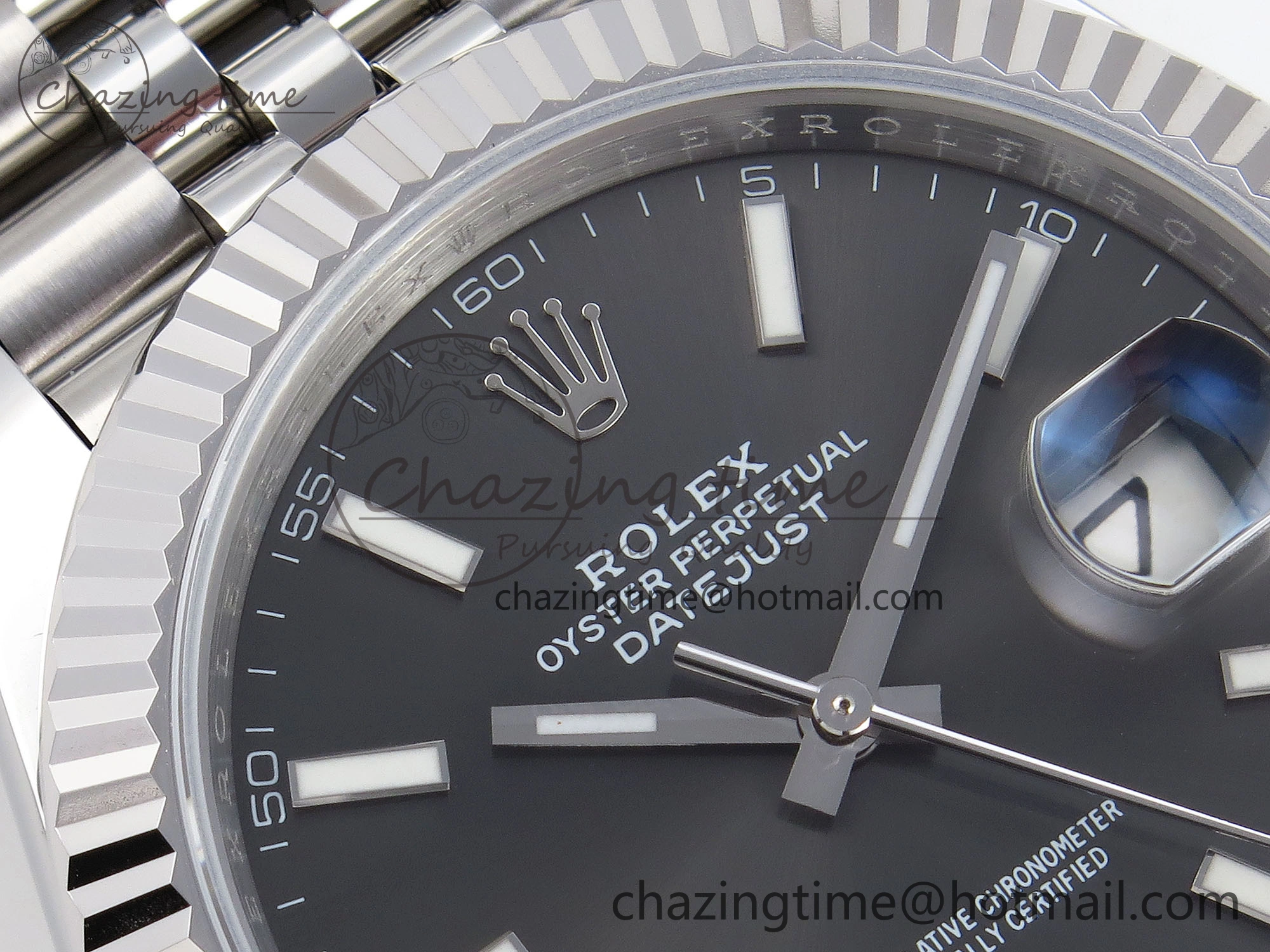 DateJust 41mm 126334 904 SS ARF 1:1 Best Edition Gray Dial Sticks Markers on Jubilee Bracelet SH3235