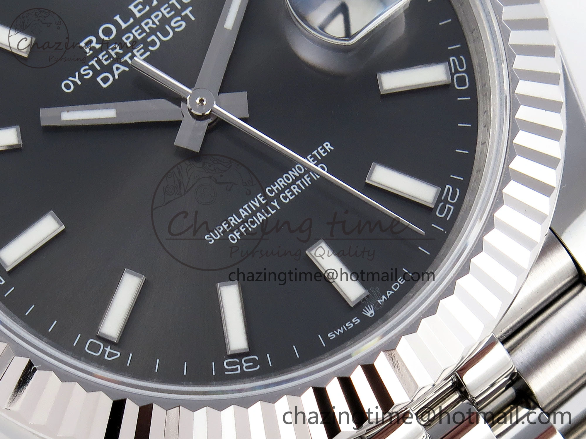 DateJust 41mm 126334 904 SS ARF 1:1 Best Edition Gray Dial Sticks Markers on Jubilee Bracelet SH3235