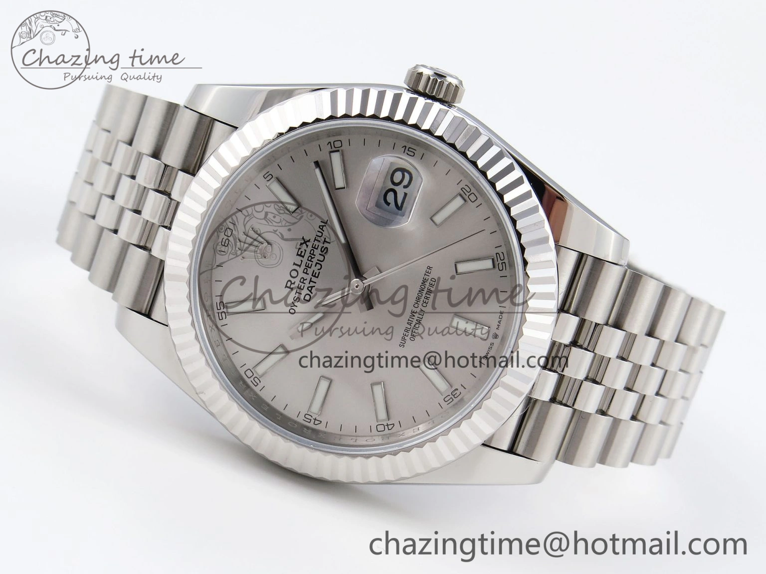 DateJust 41mm 126334 904 SS ARF 1:1 Best Edition Silver Dial Sticks Markers on Jubilee Bracelet SH3235