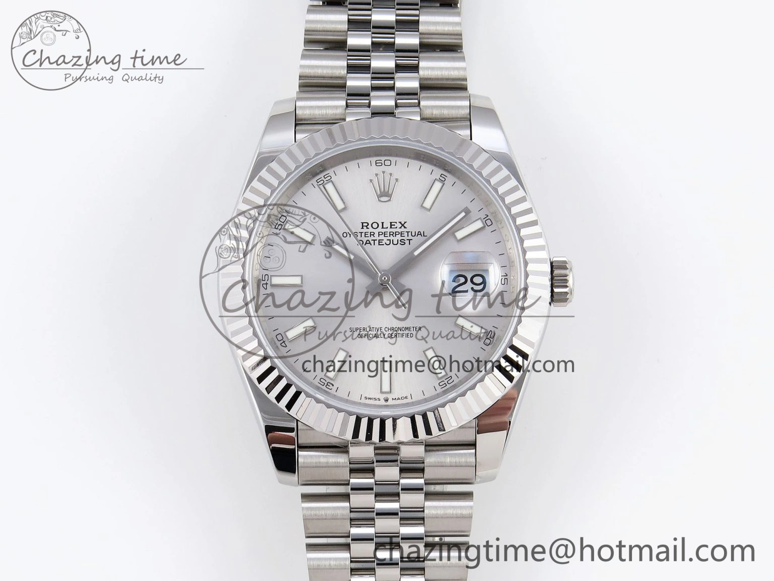 DateJust 41mm 126334 904 SS ARF 1:1 Best Edition Silver Dial Sticks Markers on Jubilee Bracelet SH3235