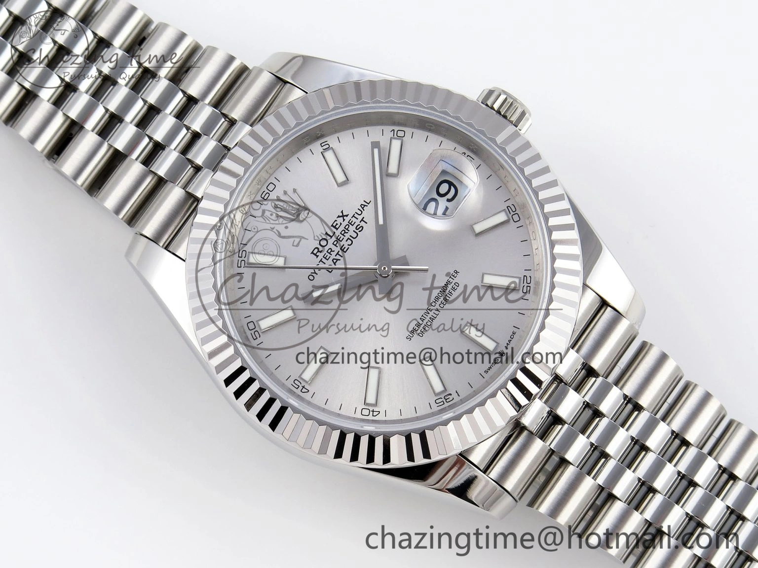 DateJust 41mm 126334 904 SS ARF 1:1 Best Edition Silver Dial Sticks Markers on Jubilee Bracelet SH3235
