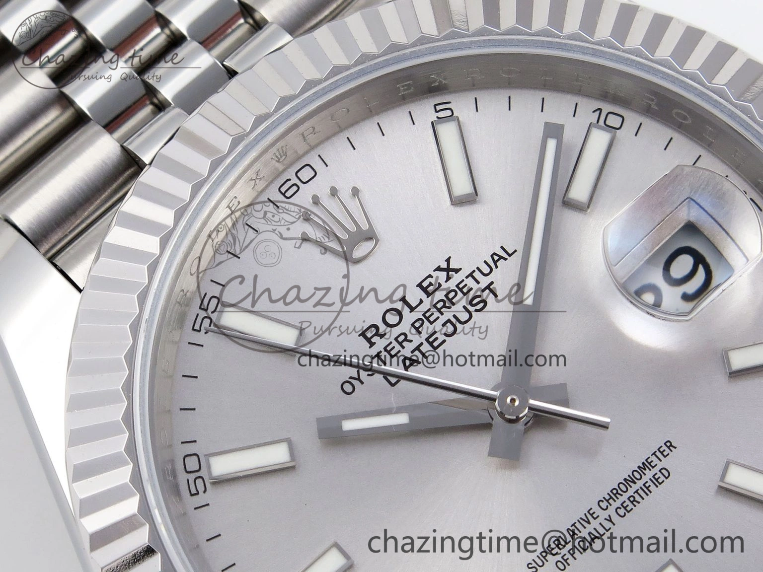 DateJust 41mm 126334 904 SS ARF 1:1 Best Edition Silver Dial Sticks Markers on Jubilee Bracelet SH3235