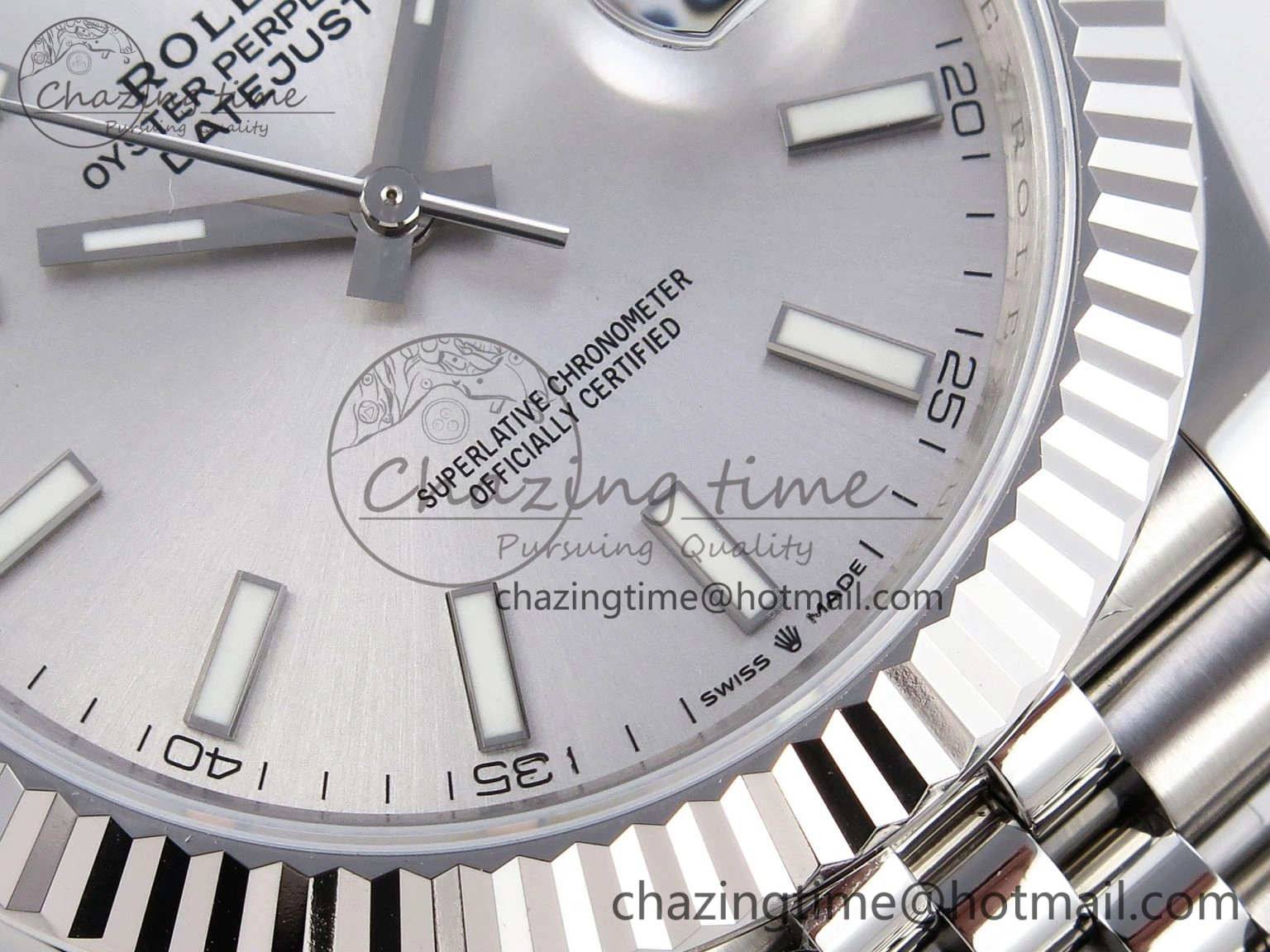 DateJust 41mm 126334 904 SS ARF 1:1 Best Edition Silver Dial Sticks Markers on Jubilee Bracelet SH3235