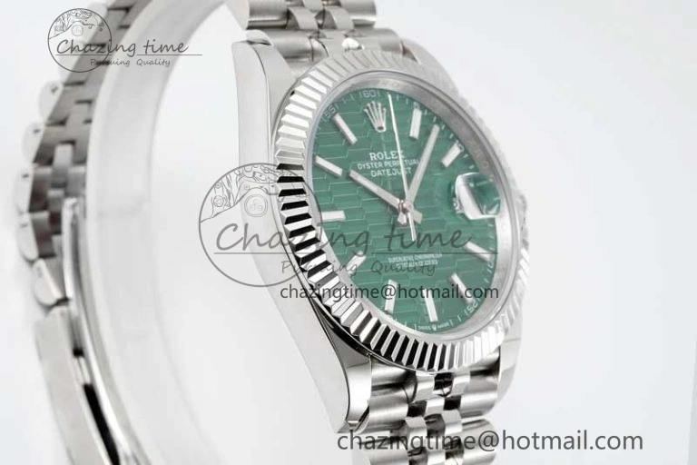 DateJust 41mm 126334 DIWF 1:1 Best Edition 904L Steel Green Fluted Dial on Jubilee Bracelet SA3235