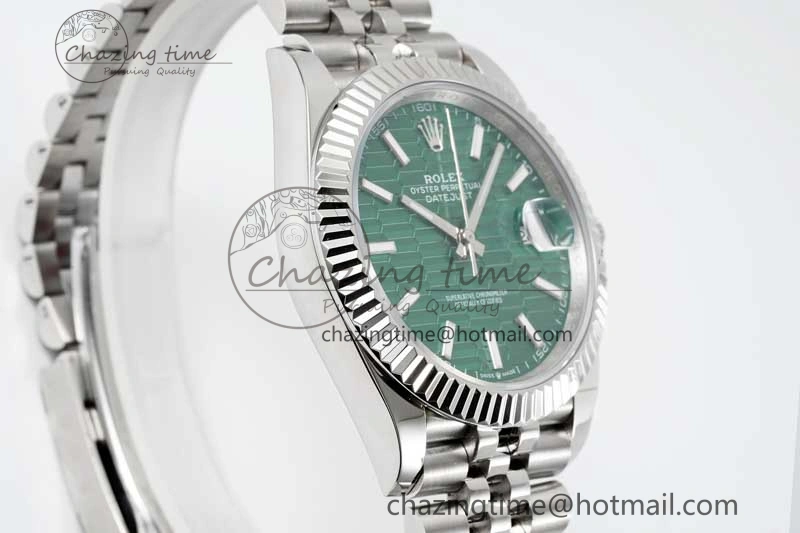 DateJust 41mm 126334 DIWF 1:1 Best Edition 904L Steel Green Fluted Dial on Jubilee Bracelet SA3235