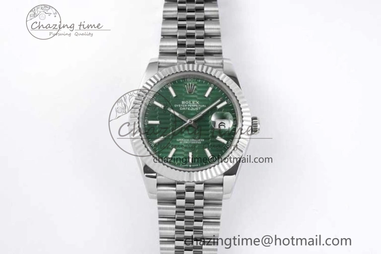 DateJust 41mm 126334 DIWF 1:1 Best Edition 904L Steel Green Fluted Dial on Jubilee Bracelet SA3235