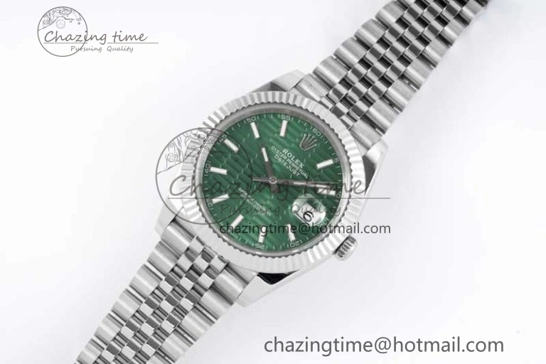 DateJust 41mm 126334 DIWF 1:1 Best Edition 904L Steel Green Fluted Dial on Jubilee Bracelet SA3235