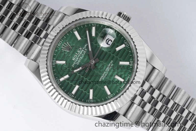 DateJust 41mm 126334 DIWF 1:1 Best Edition 904L Steel Green Fluted Dial on Jubilee Bracelet SA3235
